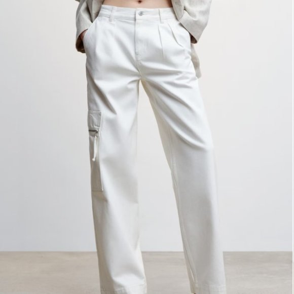 Mango Wide Leg Jeans with pockets - Size 8 - EUC - Picture 1 of 13